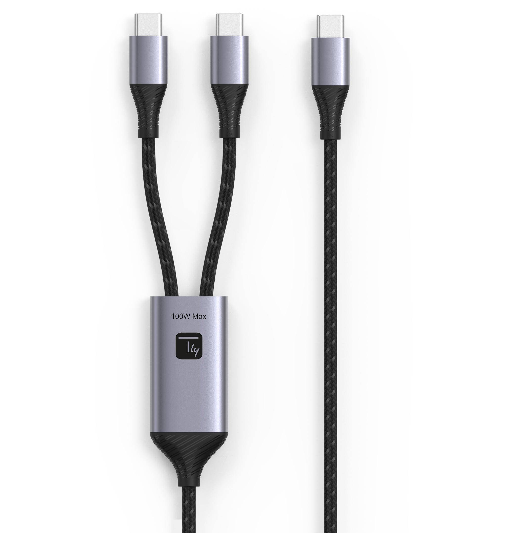Cavo di Ricarica Sdoppiatore USB-C™ Maschio a Due USB-C™ Maschio 100W 1,5m - Techly ICOC MU2C-2C100W
