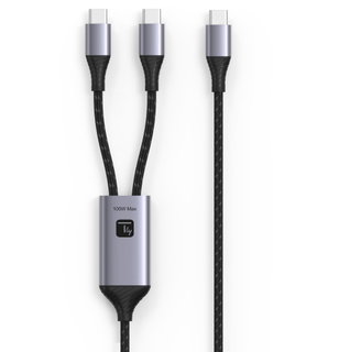 Cavo Sdoppiatore USB-C a 2 USB-C 100W 1,5m - Techly ICOC MU2C-2C100W