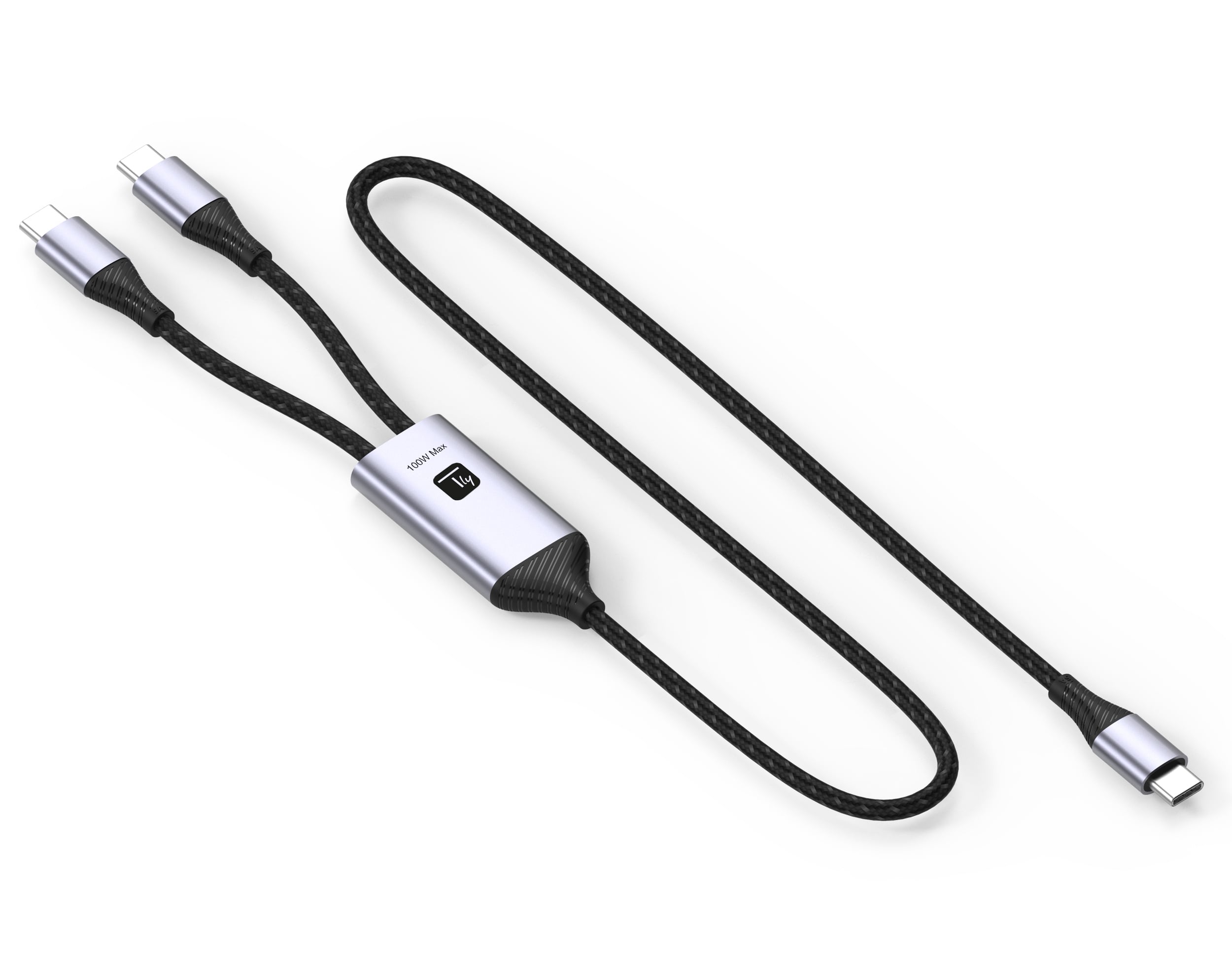 Cavo di Ricarica Sdoppiatore USB-C™ Maschio a Due USB-C™ Maschio 100W 1,5m - Techly ICOC MU2C-2C100W