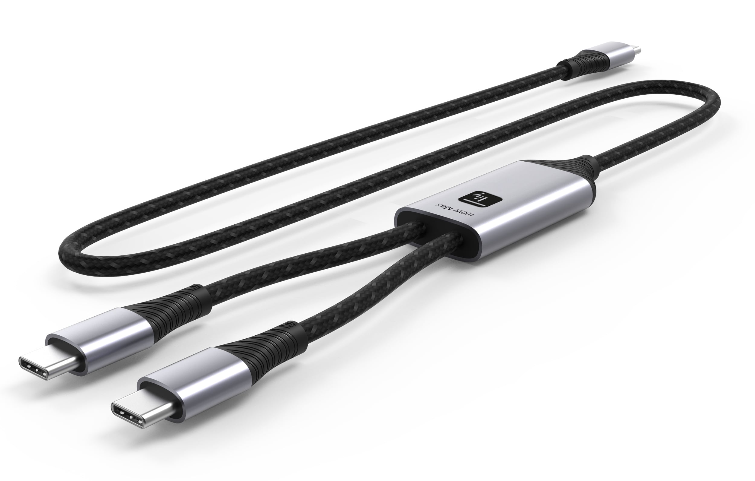 Cavo di Ricarica Sdoppiatore USB-C™ Maschio a Due USB-C™ Maschio 100W 1,5m - Techly ICOC MU2C-2C100W