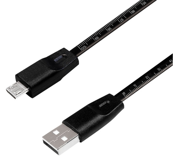 Cavo USB Micro-B Maschio/USB-A Maschio con Misuratore 1m Nero - Logilink ICOC MU2C-M010B