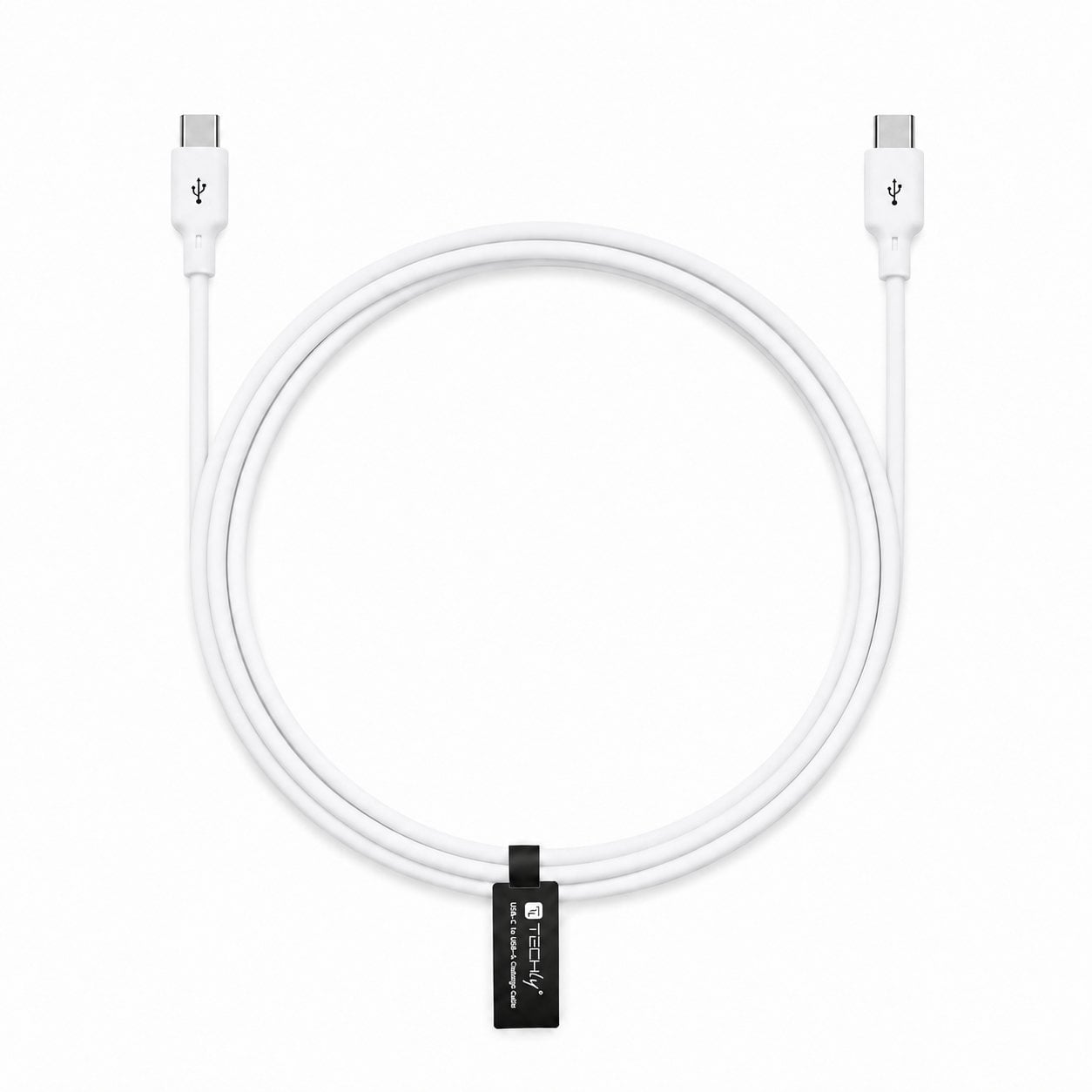 Cavo USB-C Maschio / USB-C Maschio 2.0 PD 60W 1,5m Silicone con LED Bianco - Techly ICOC MU2CC-015-LIGH