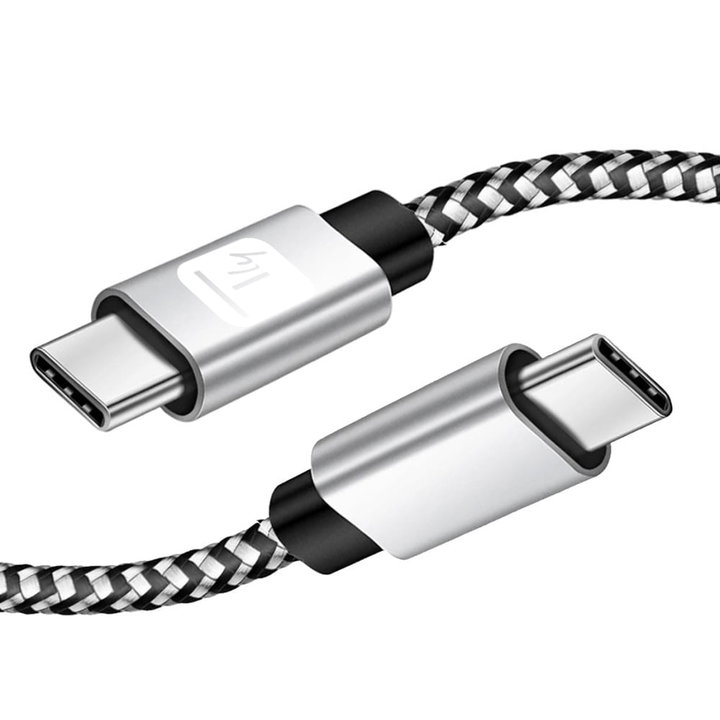 USB-C Male 2.0 USB-C Male 3 A 2 m Aluminium - Techly IOC MU 2 CC- 020 -AL