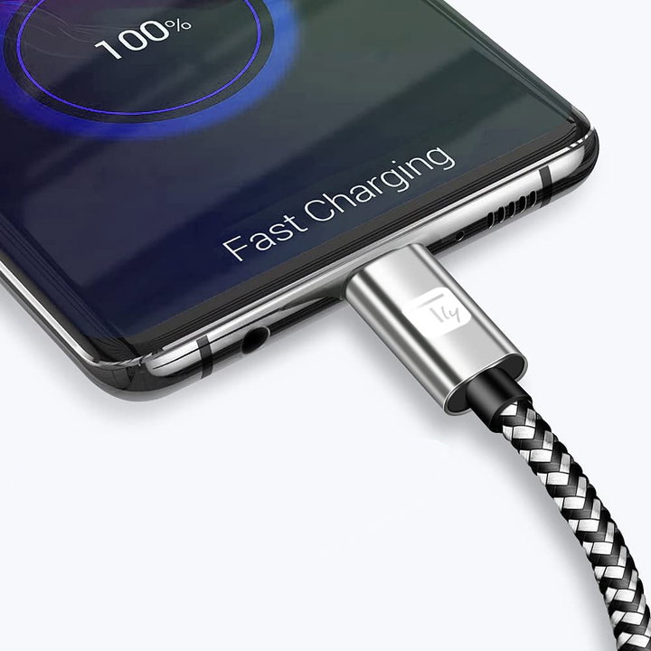 USB-C Male 2.0 USB-C Male 3 A 2 m Aluminium - Techly IOC MU 2 CC- 020 -AL
