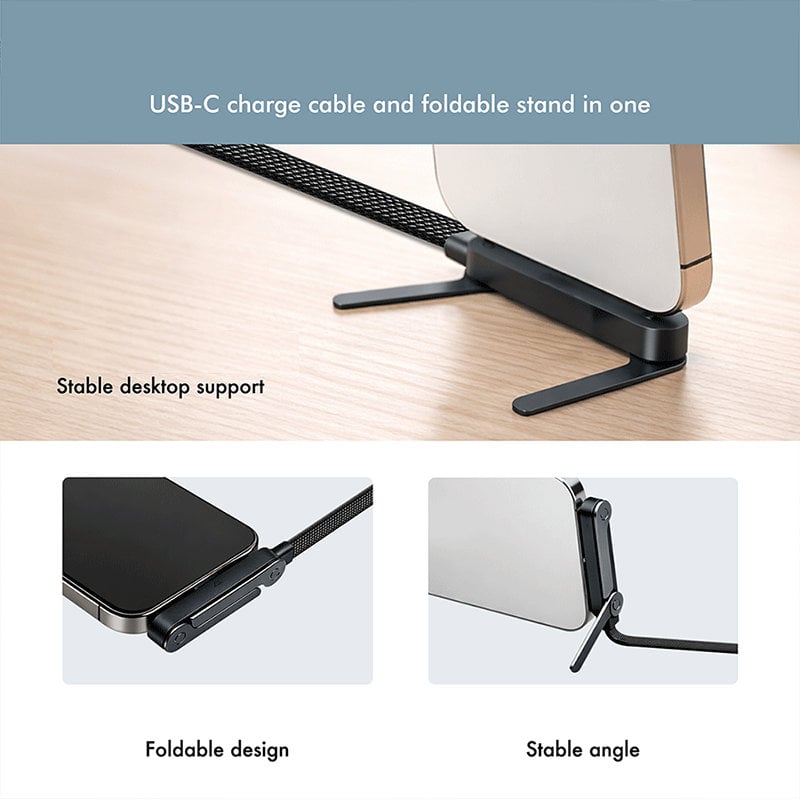 Cavo USB-C M/M 1,5m 480Mbps 240W con Supporto Nero - Logilink ICOC MU2CC-240W-ST