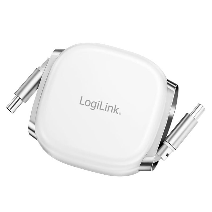 Cavo USB-C Retrattile PD 60W 3A Compatibile Thunderbolt 3/4 1 metro Bianco - Logilink ICOC MU2CC-RETR601WH