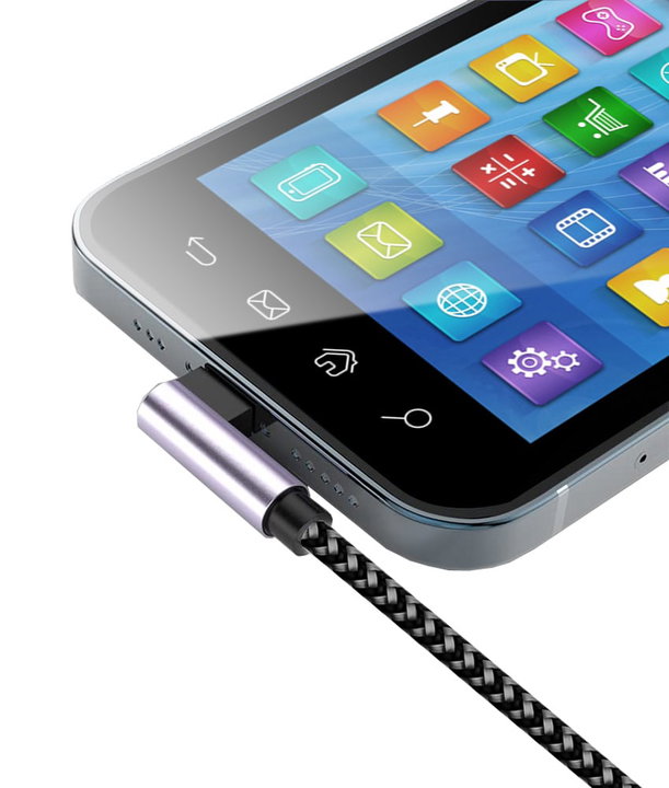 Cable USB-C Male 2.0 / USB-C Male Angle 3 A 2 m Aluminium - Techly IOC MU 2 CC 9 - 020 -AL