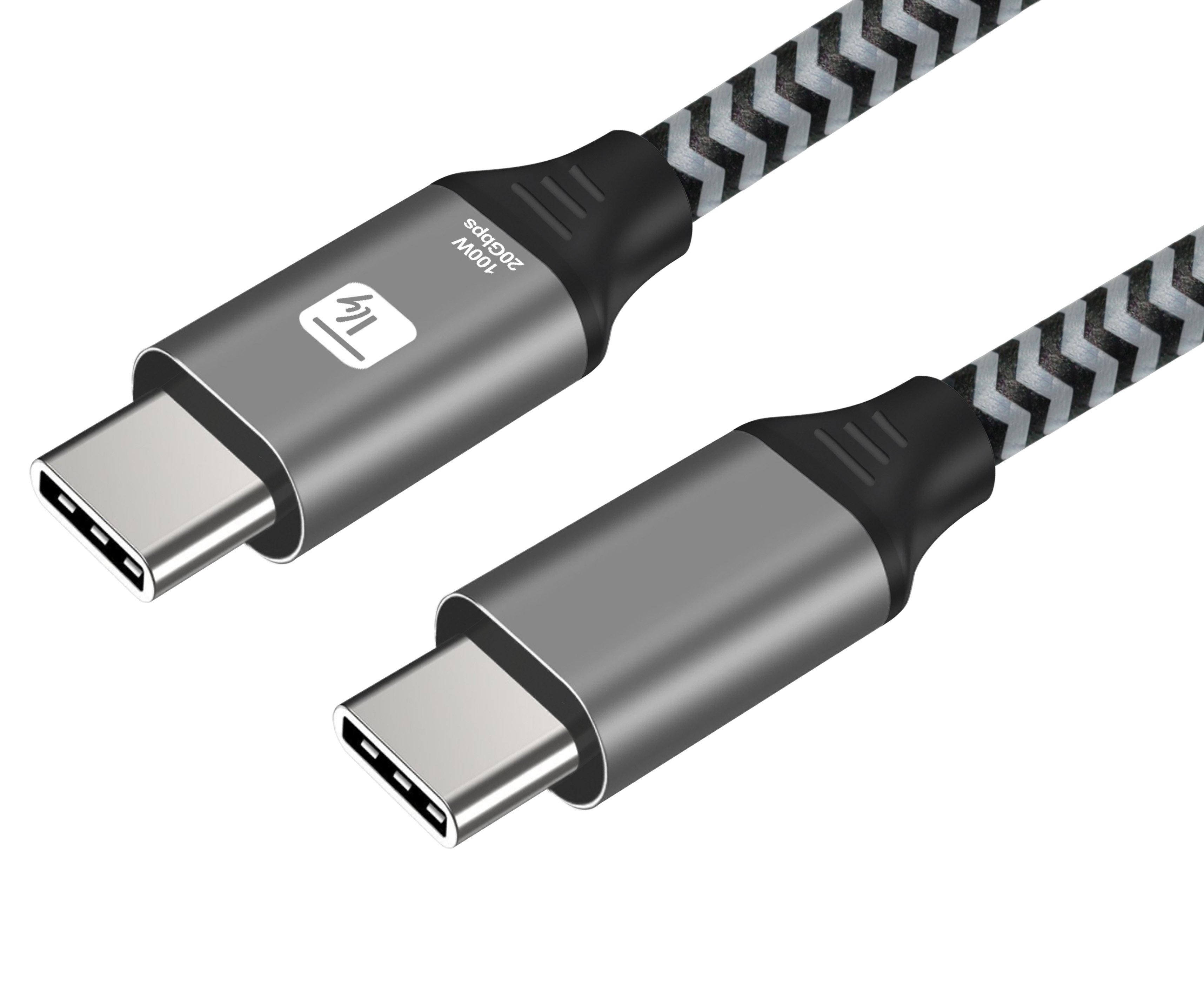 USB-C cable 3.2 Male / USB-C Male 5 A 100 W 1 m Aluminium - Techly ICC MU 320 C- 100 W- 01