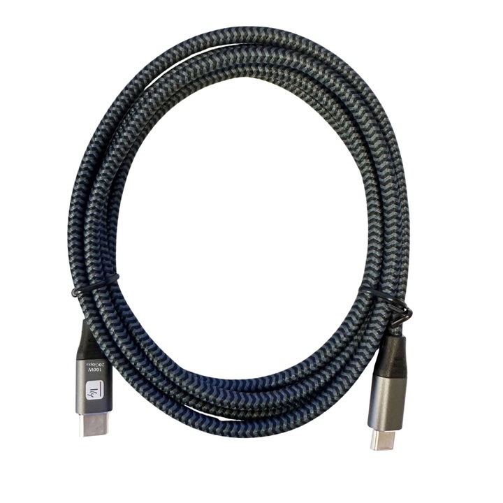 Cavo USB-C 3.2 Maschio / USB-C Maschio 5A 100W 2m Alluminio - Techly ICOC MU320C-100W-02