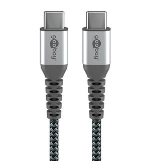 Cavo Tessile USB-C Maschio/USB-C Maschio 0,5m Grigio - Goobay ICOC MU3C-005-TS