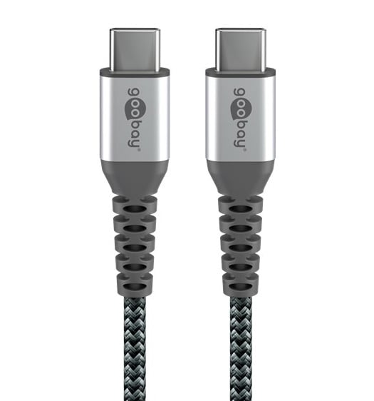 Cavo Tessile USB-C Maschio/USB-C Maschio 2m Grigio - Goobay ICOC MU3C-020-TS