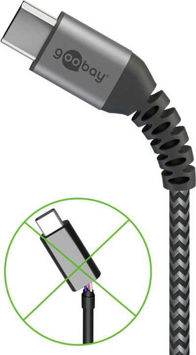 Cavo Tessile USB-C Maschio/USB-C Maschio 2m Grigio - Goobay ICOC MU3C-020-TS