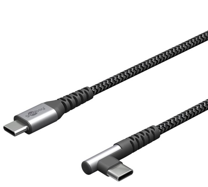 Cavo USB-C Maschio Angolato a USB-C Dritto 2m - Goobay ICOC MU3C-920-TS