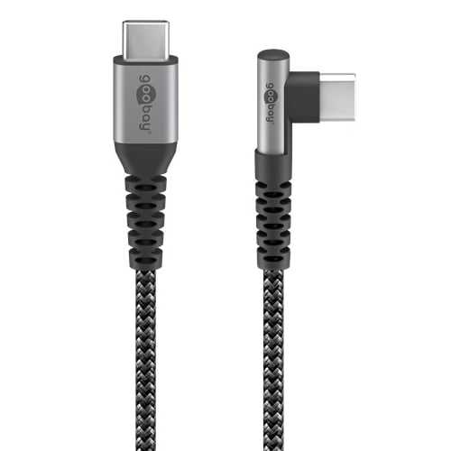 Cavo USB-C Maschio Angolato a USB-C Dritto 2m - Goobay ICOC MU3C-920-TS