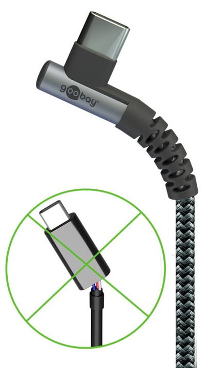 Cavo USB-C Maschio Angolato a USB-C Dritto 2m - Goobay ICOC MU3C-920-TS