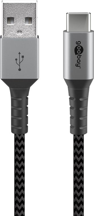 USB-C USB Cable A Metal Connectors and Coating Fabric 1,0 m - Goobay ICOC MU 3 CA- 010 -TS