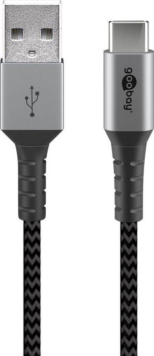 Cavo USB-C a USB A Connettori in Metallo e Rivestimento Tessuto 2,0m - Goobay ICOC MU3CA-020-TS