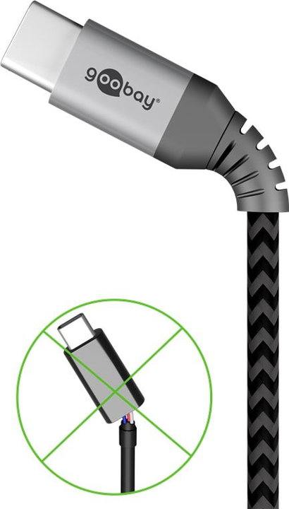 Cavo USB-C a USB A Connettori in Metallo e Rivestimento Tessuto 2,0m - Goobay ICOC MU3CA-020-TS