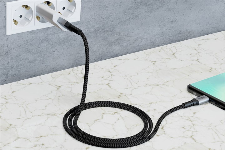 Cavo USB-C a USB A Connettori in Metallo e Rivestimento Tessuto 2,0m - Goobay ICOC MU3CA-020-TS