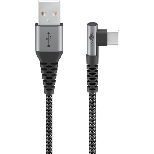Cavo USB-C Maschio Angolato a USB-A Dritto 1m - Goobay ICOC MU3CA-910TS