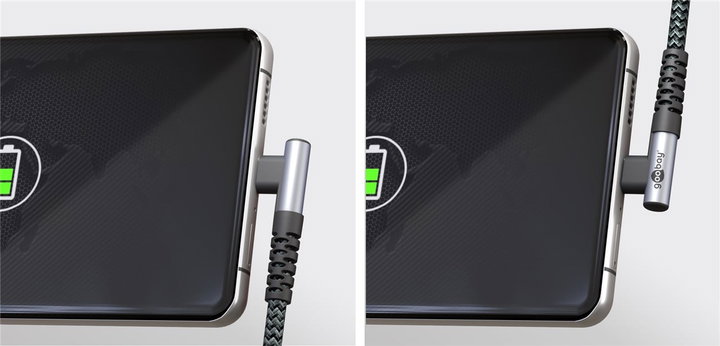 Cavo USB-C Maschio Angolato a USB-A Dritto 2m - Goobay ICOC MU3CA-920TS
