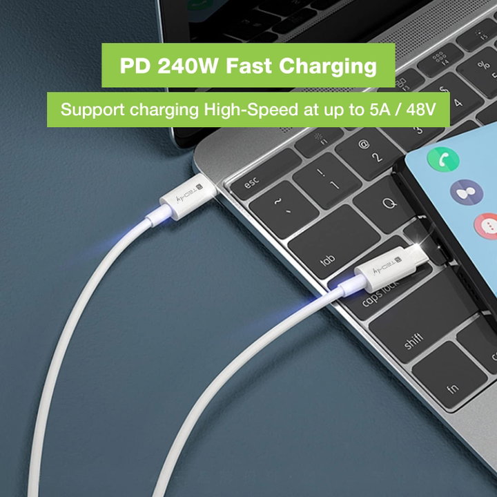 Cable USB 4 Gen 2 EPR USB-C M/M 20 G 240 W PD 3.1 4 K E-Mark certificate 2 m - Techly ICC MU 4 - 20 G 240 W 2