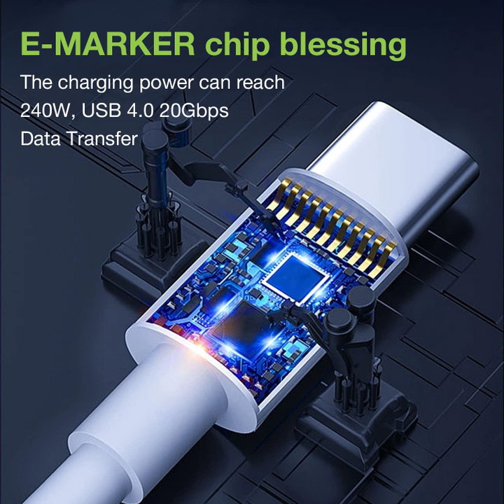 Cable USB 4 Gen 2 EPR USB-C M/M 20 G 240 W PD 3.1 4 K E-Mark certificate 2 m - Techly ICC MU 4 - 20 G 240 W 2