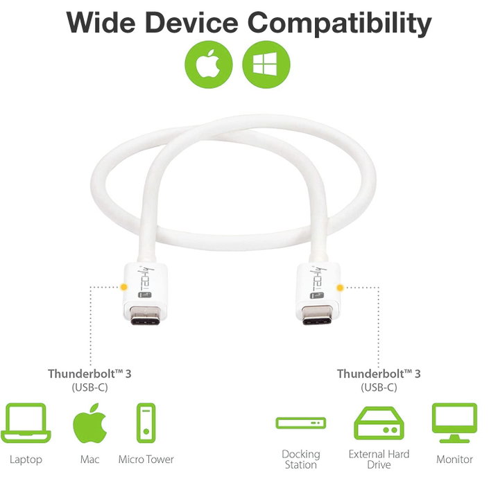 Cable USB 4 Gen 2 EPR USB-C M/M 20 G 240 W PD 3.1 4 K E-Mark certificate 2 m - Techly ICC MU 4 - 20 G 240 W 2
