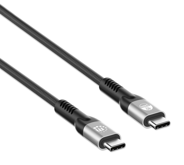 Cavo USB4 EPR USB-C M/M 40G 240W PD 3.1 8K E-Mark 2m - Manhattan ICOC MU4-40G240W2M