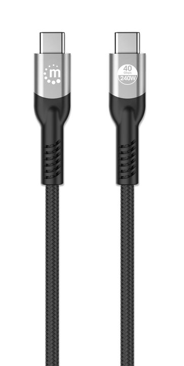 Cavo USB4 EPR USB-C M/M 40G 240W PD 3.1 8K E-Mark 2m - Manhattan ICOC MU4-40G240W2M