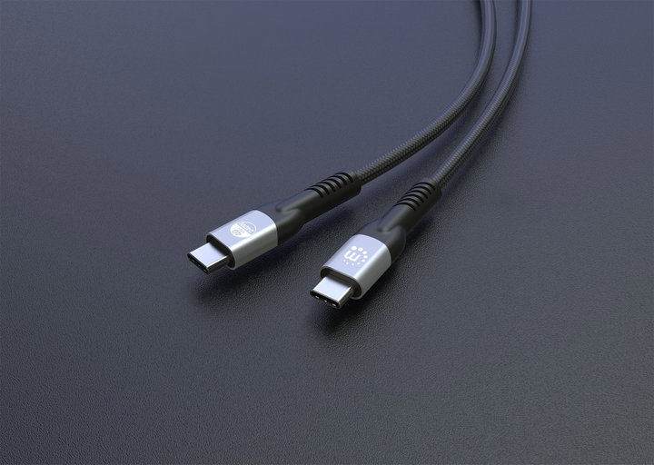 Cavo USB4 EPR USB-C M/M 40G 240W PD 3.1 8K E-Mark 2m - Manhattan ICOC MU4-40G240W2M
