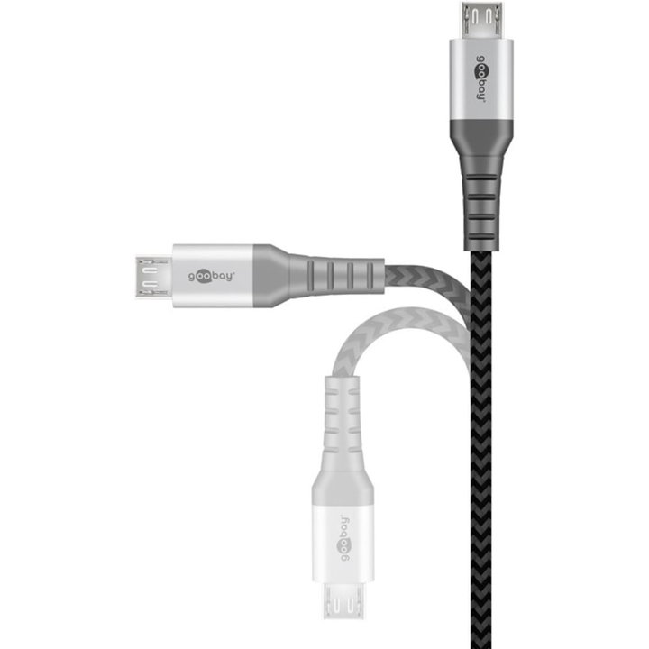 Cavo Micro USB Guaina Intrecciata USB 2.0 A M/MicroB M 2m - Goobay ICOC MUSB-020-TS