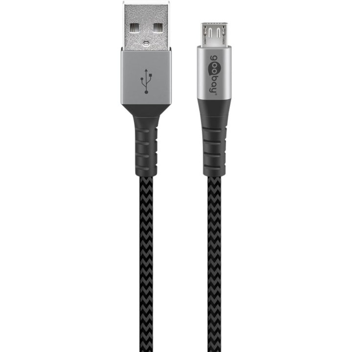 Cavo Micro USB Guaina Intrecciata USB 2.0 A M/MicroB M 2m - Goobay ICOC MUSB-020-TS