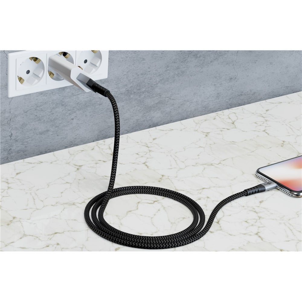 Micro USB cable USB braided sheath 2.0 A M/MicroB M 2 m - Goobay ICOC MUSB- 020 -TS