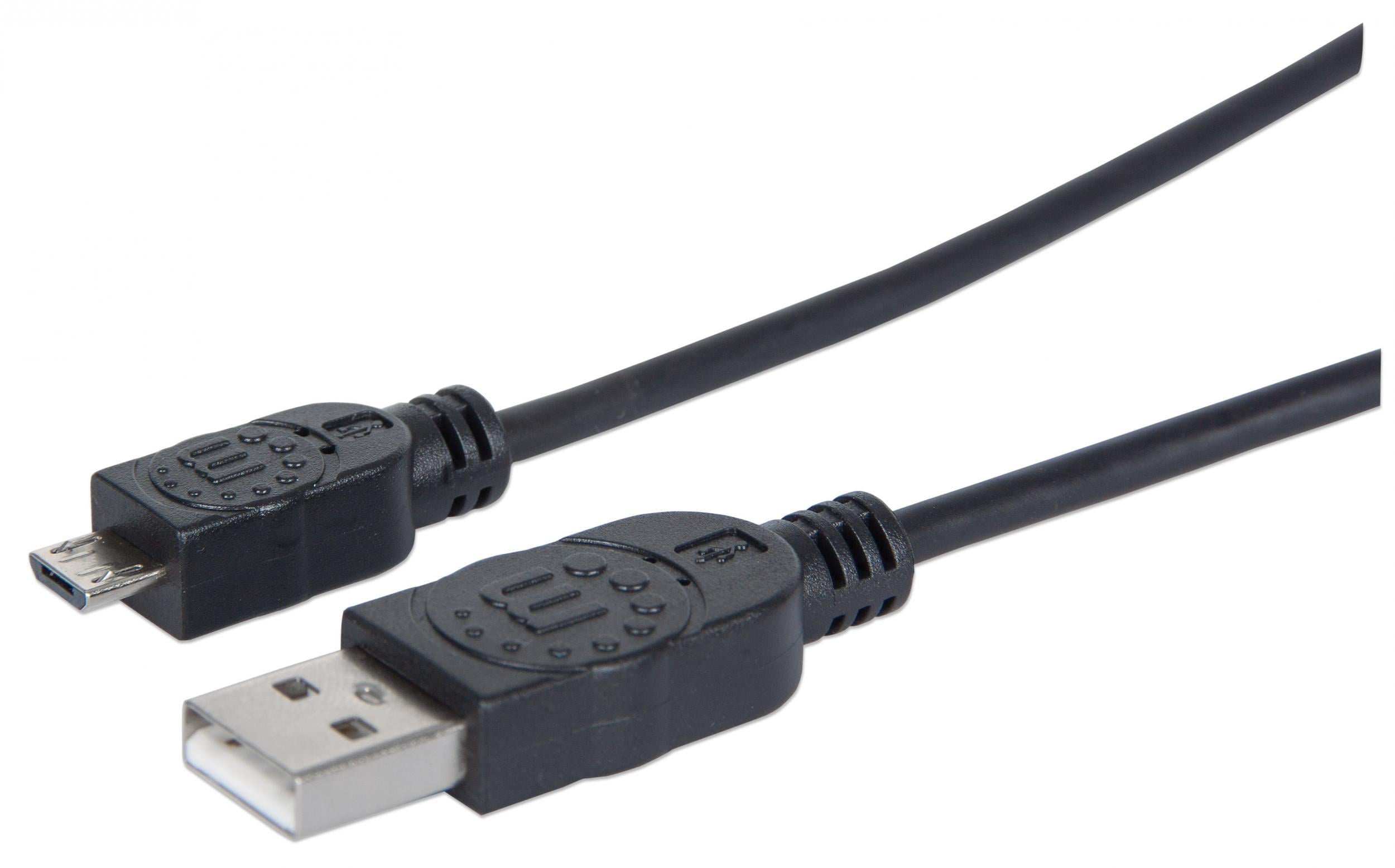 Cavo USB 2.0 A maschio/Micro B maschio 0,15m Nero - Manhattan ICOC MUSB-A-001