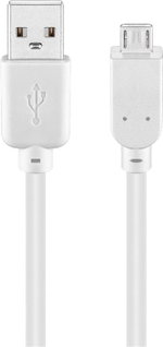 Cavo USB 2.0 A/Micro B 0,15m Bianco - Goobay ICOC MUSB-A-001W