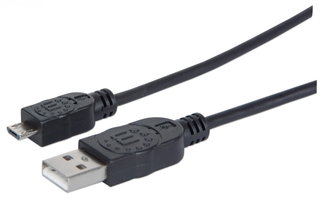Cavo USB 2.0 A maschio/Micro B maschio 0,3m Nero - Manhattan ICOC MUSB-A-003