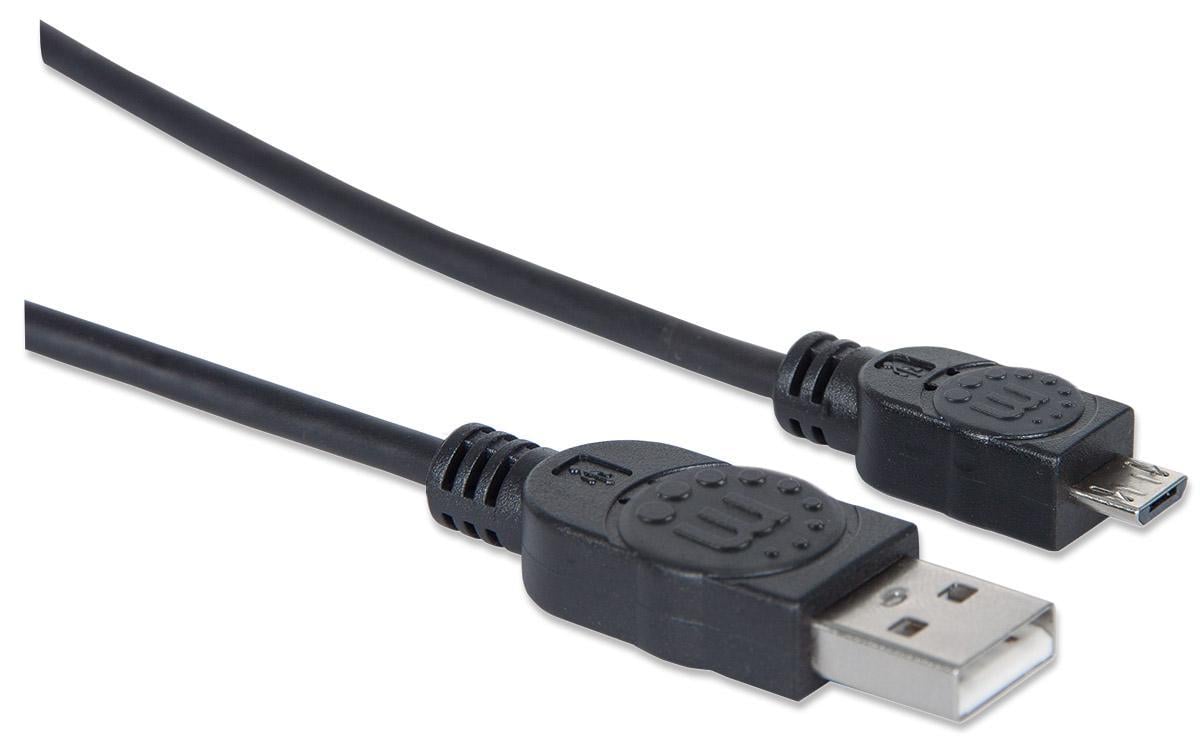Cavo USB 2.0 A maschio/Micro B maschio 0,5m Nero - Manhattan ICOC MUSB-A-006