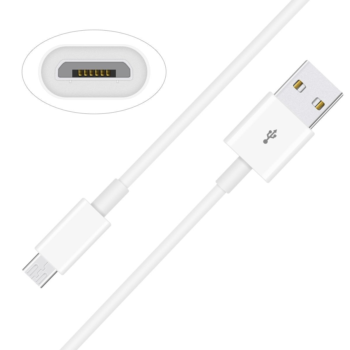 USB/Micro-USB 1 Quick Charge Cable White - Manhattan ICOC MUSB-A- 010 FCW