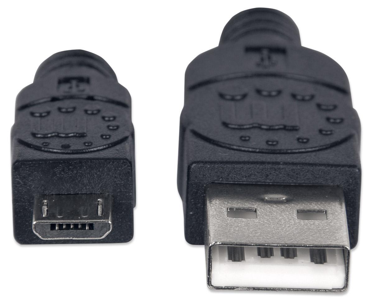 Cavo USB 2.0 Hi-Speed A maschio/Micro B maschio 1m in Blister - Manhattan ICOC MUSB-A-010RB