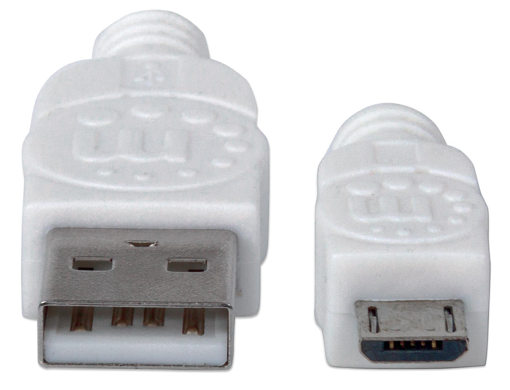 Cavo USB 2.0 A maschio/Micro B maschio 1m Bianco - Manhattan ICOC MUSB-A-010W