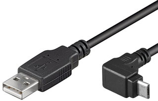 Cavo USB 2.0 A Maschio a Micro B Maschio Angolato 1,8m Nero - Goobay ICOC MUSB-A-018ANG
