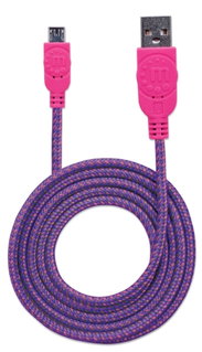 Cavo Micro USB Guaina Intrecciata 1.8m Viola/Fucsia - Manhattan ICOC MUSB-A-018BPP