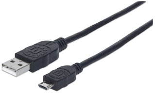 2.0 USB Cable A male/Micro B male 3 m Black - Manhattan ICOC MUSB-A- 030