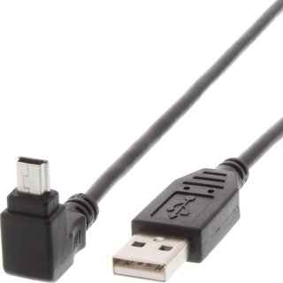 2.0 USB Cable A male/mini B 90 ° 1,8 m Black - Techly ICOC MUSB-AA- 018 ANG