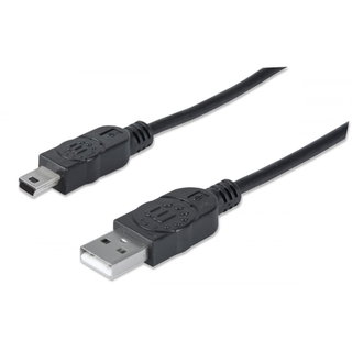 2.0 USB Cable A male/mini B 5 pin male 4,5 m Black - Manhattan ICOC MUSB-AA- 045