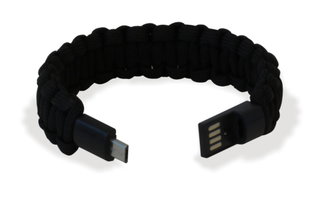 Bracciale Paracord con Micro USB Nero - Manhattan ICOC MUSB-BRACBK