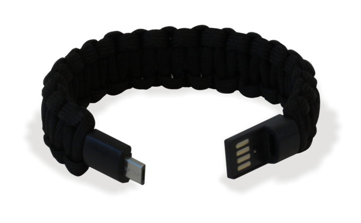 Bracciale Paracord con Micro USB Nero - Manhattan ICOC MUSB-BRACBK