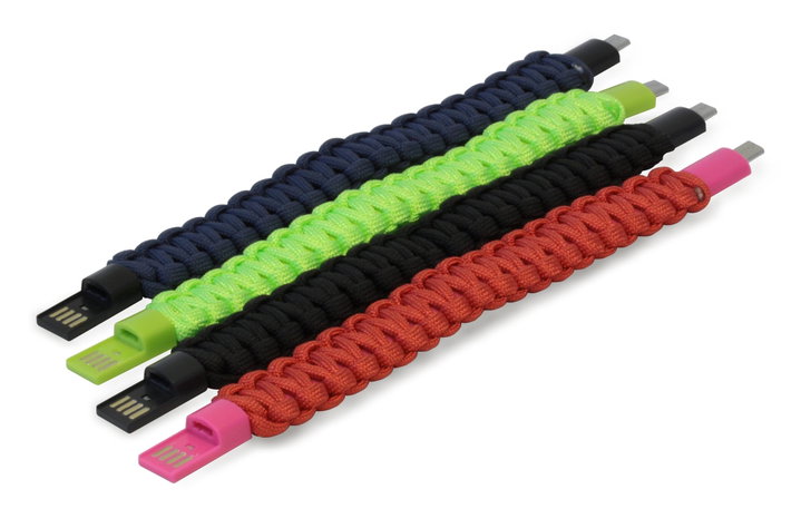 Bracciale Paracord con Micro USB Nero - Manhattan ICOC MUSB-BRACBK