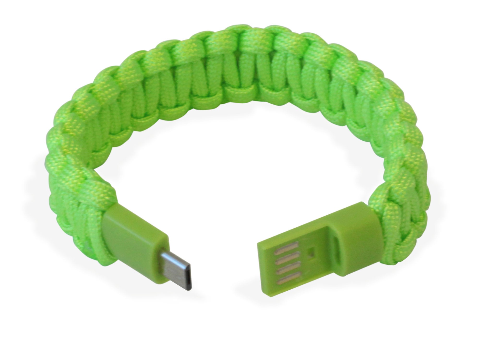 Paracord Bracelet with Micro USB Green - Manhattan ICOC MUSB-BRACG